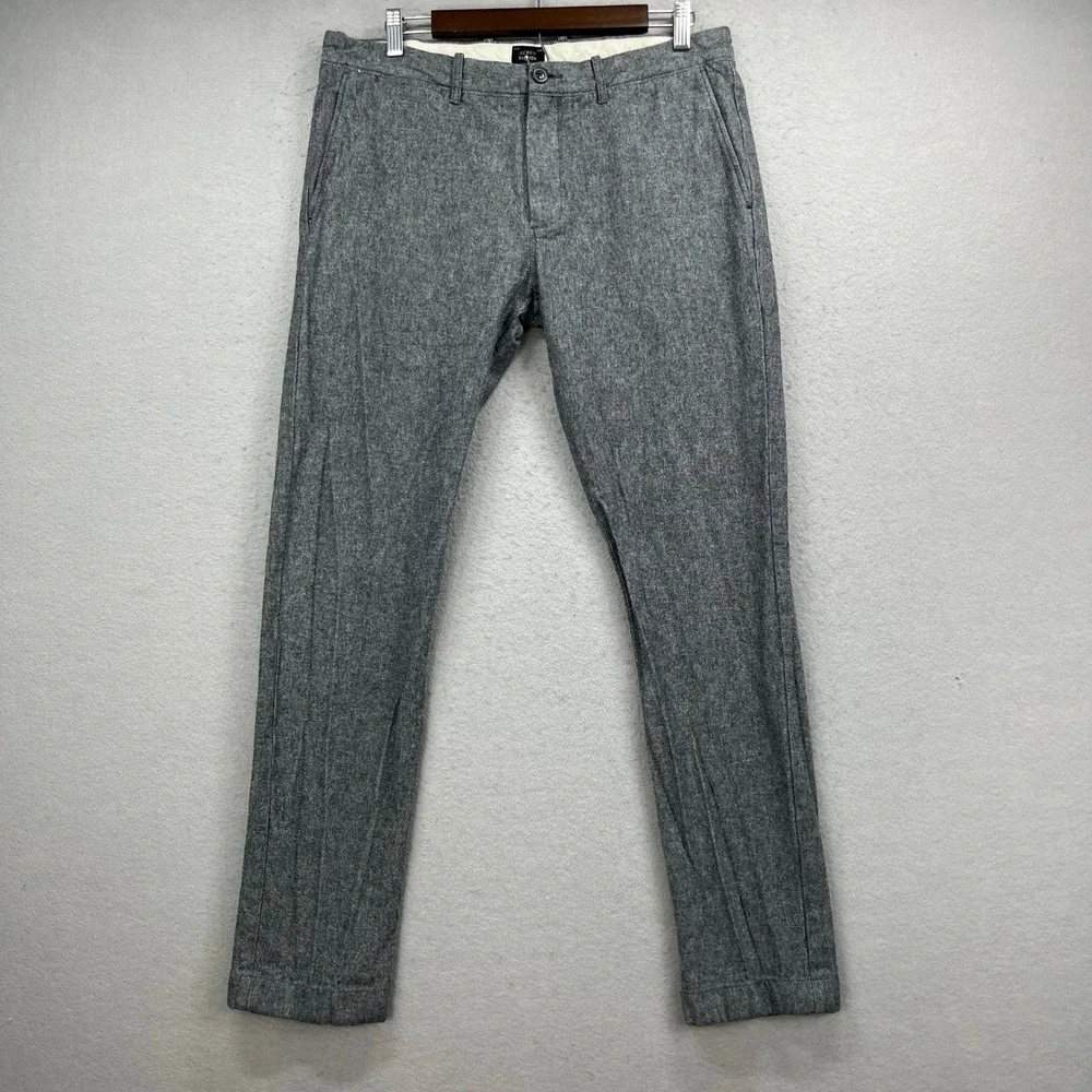 J Crew Chino Pants Mens 34x30* Gray Stretch Slim Fit Business Casual Preppy